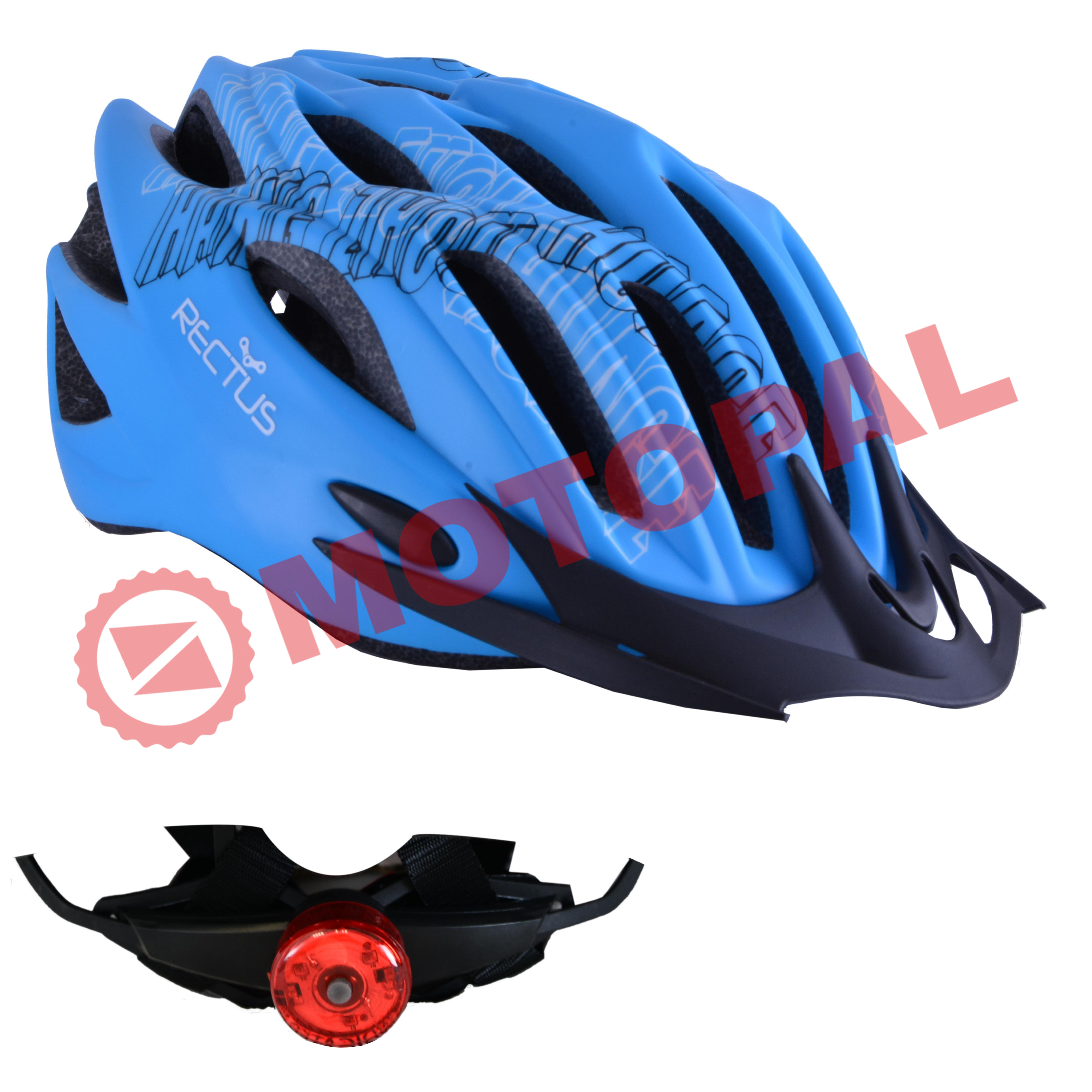 BİSİKLET KASKI YETİŞKİN VİZÖRLÜ - LEDLİ-FİLELİ  [KARIŞIK RENK - MAT]  R-26  [56 - 58 cm / M]  RECTUS