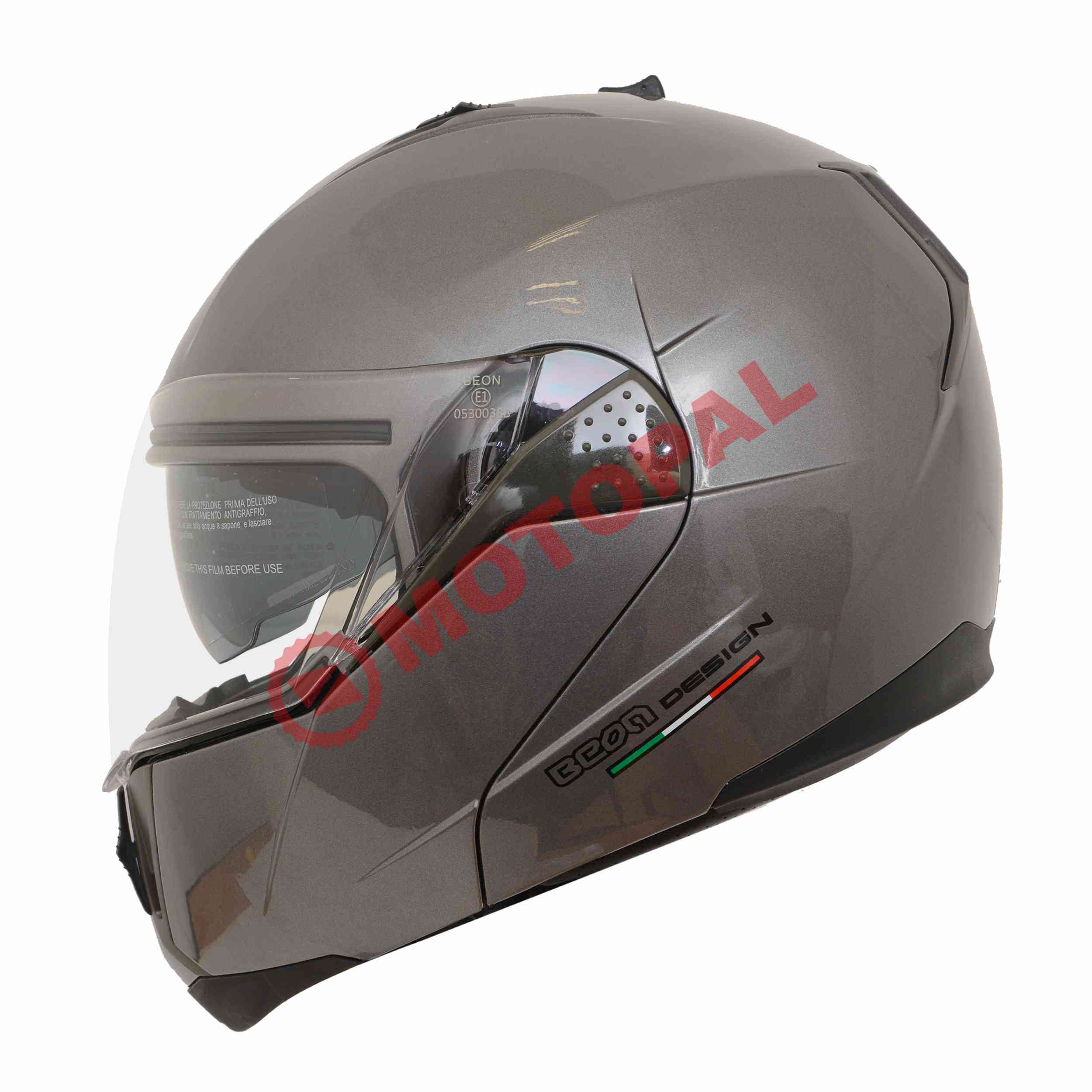 BEON- ÇENE AÇILIR VİZÖRLÜ KASK [B700]  [MAT GRİ] [XL]