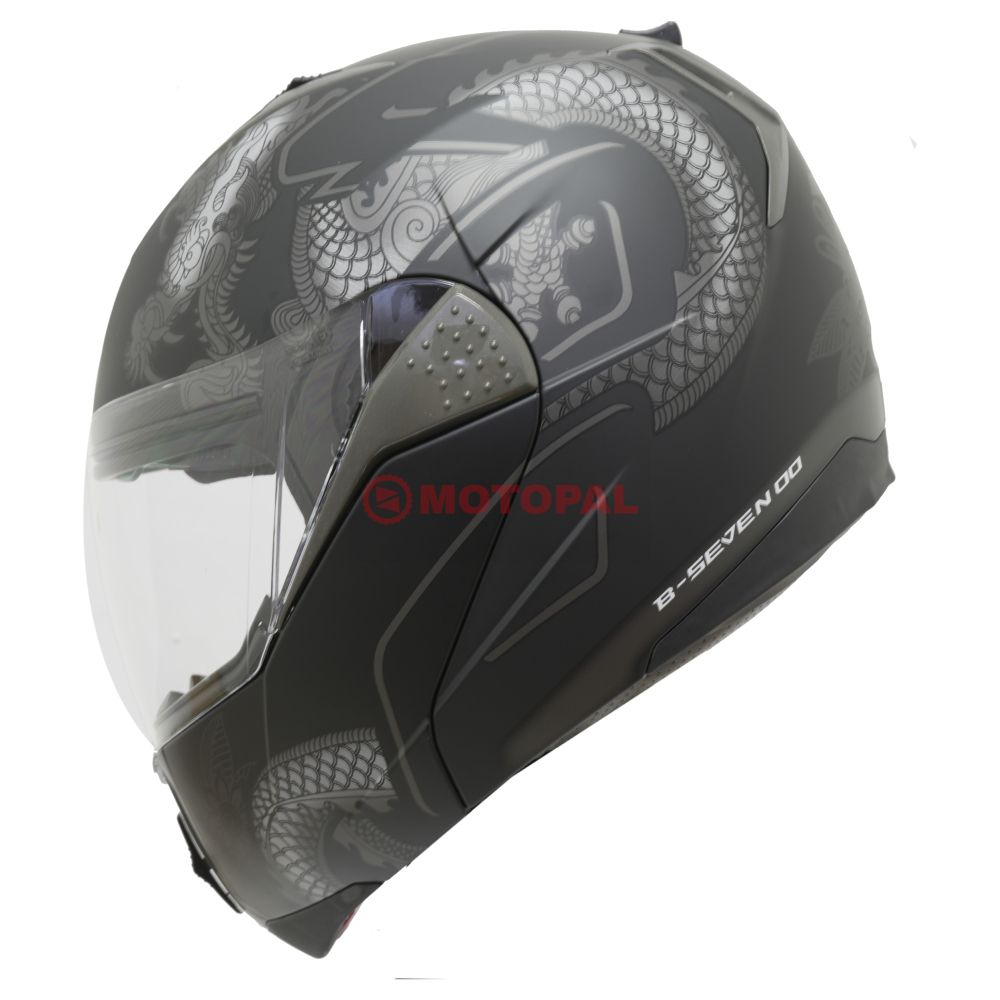BEON- ÇENE AÇILIR VİZÖRLÜ KASK [B700] [EJDERHA DESEN] [M]
