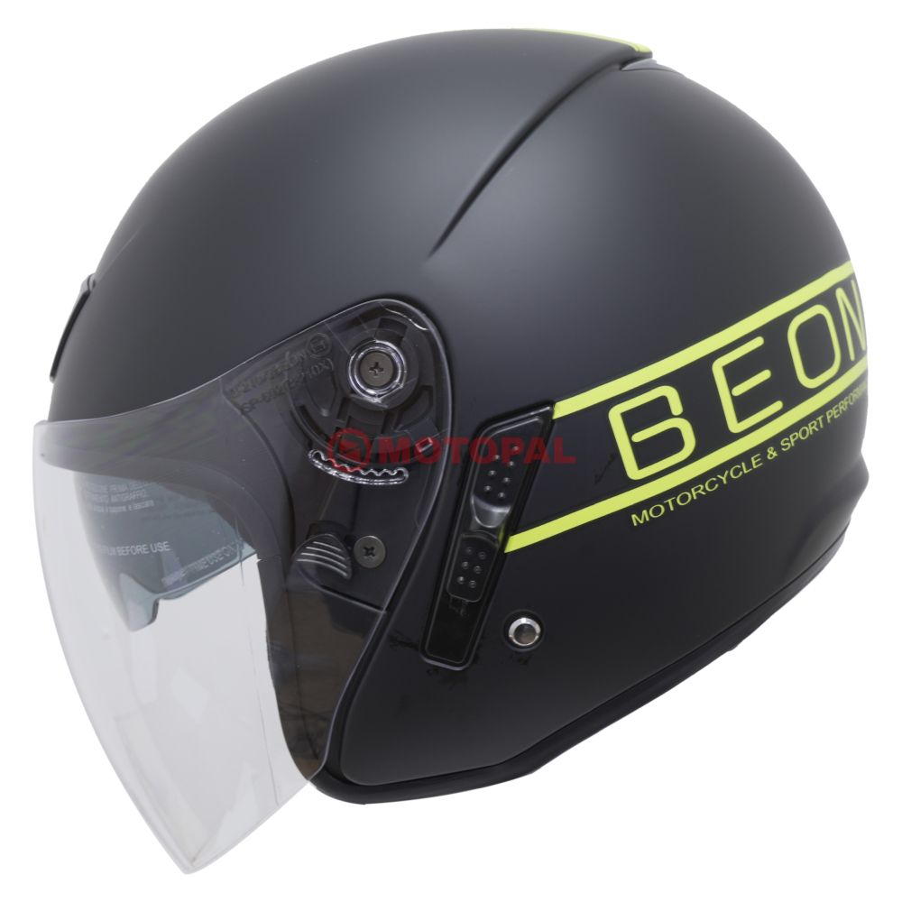 BEON-ÇENESİZ VİZÖRLÜ YAZLIK KASK [B217] [MAT SİYAH - SARI] [L]