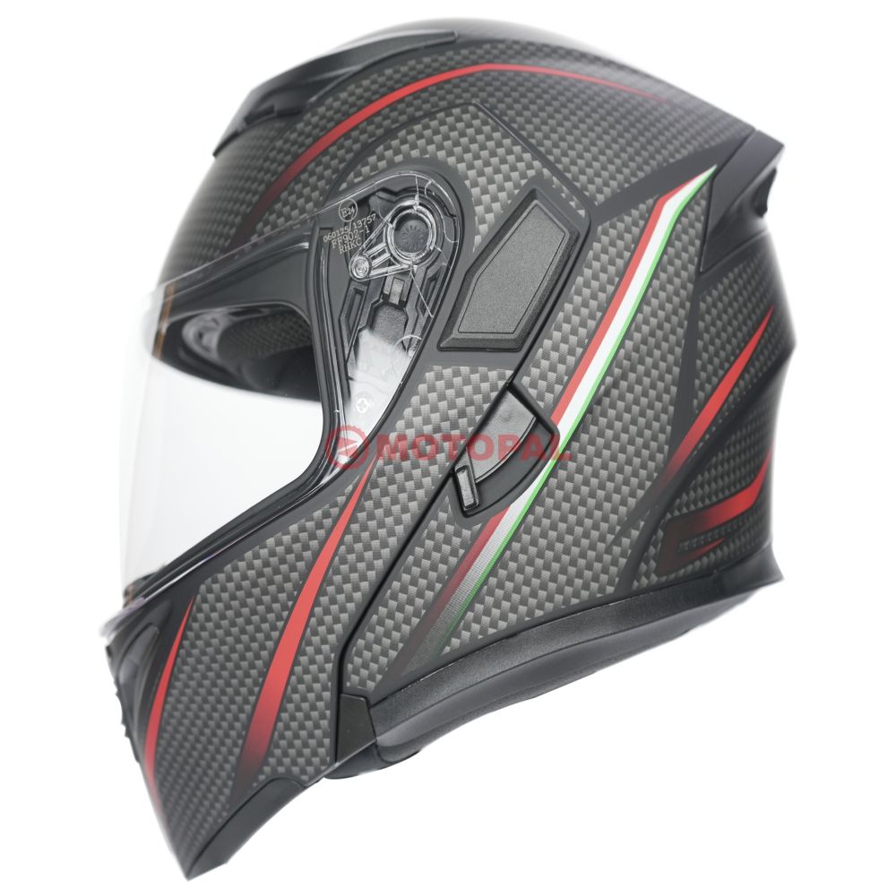 KC-ÇENE AÇILIR VİZÖRLÜ KASK [KC902] MAT SİYAH - GRİ DAMALI [L] E BELGELİ