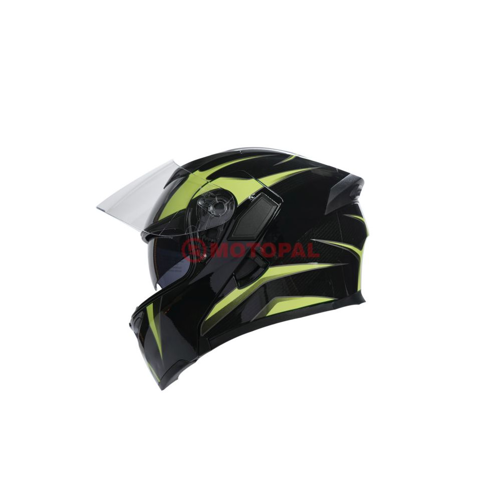 KC-ÇENE AÇILIR VİZÖRLÜ KASK [KC902] SİYAH - NEON YEŞİL [S] E BELGELİ