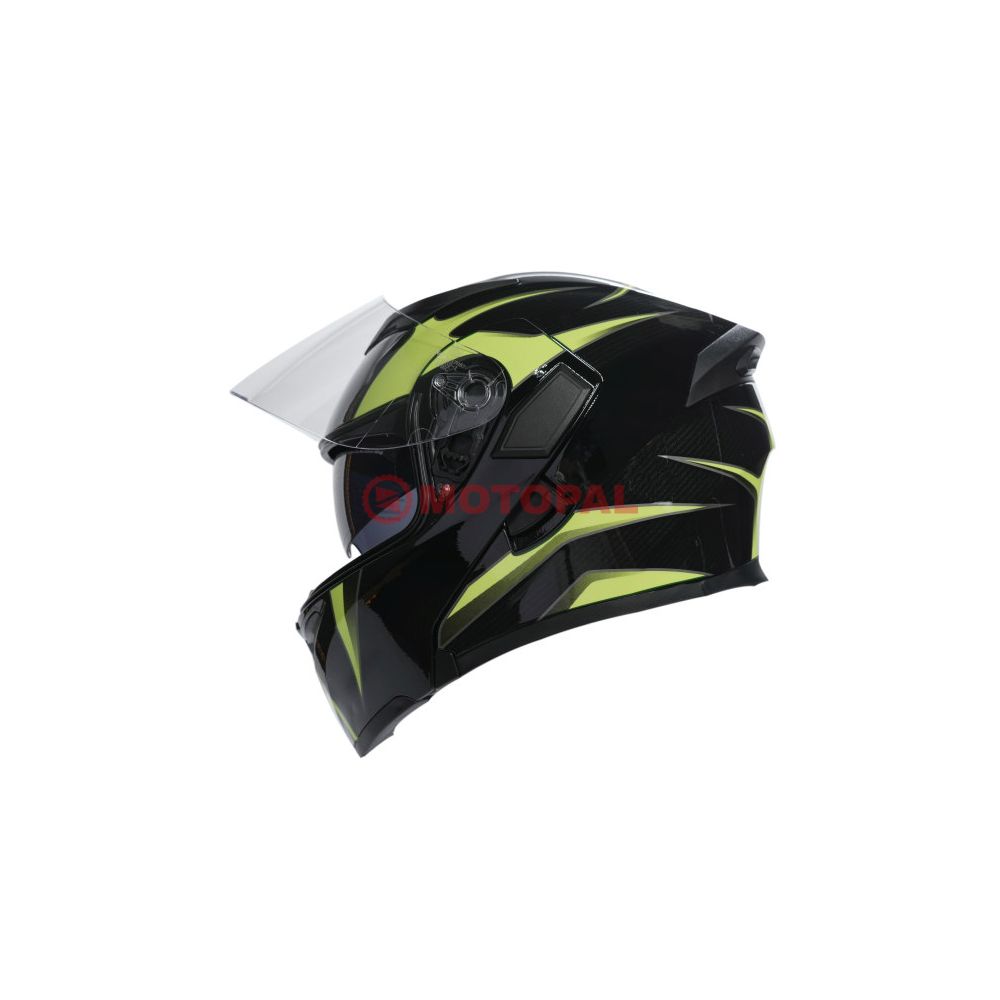KC-ÇENE AÇILIR VİZÖRLÜ KASK [KC902] SİYAH - NEON YEŞİL [M] E BELGELİ