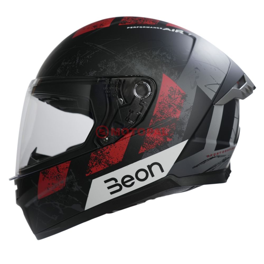 BEON- KAPALI KASK [FULL FACE] [B507] [SİYAH-KIRMIZI-GRİ] [M]